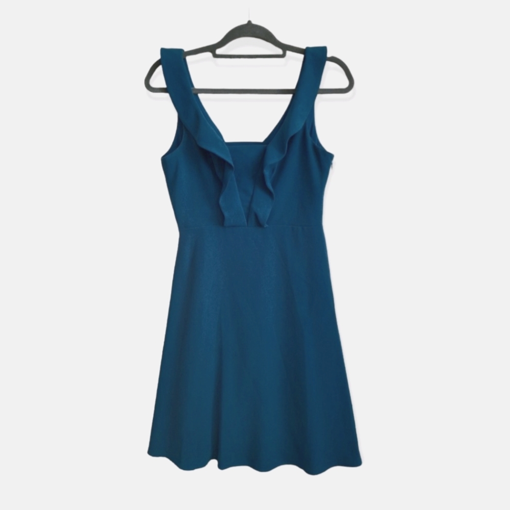 Maggy London Teal Ruffle Detail  Dress size 4